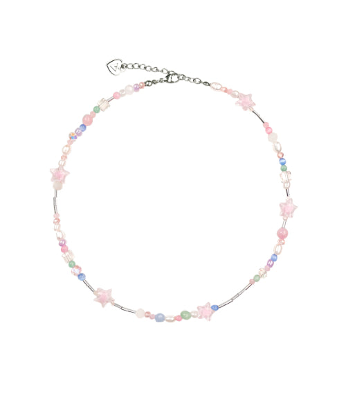 Pastel Star Mix Bead Necklace