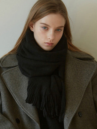 Pastel Knit Muffler_Black