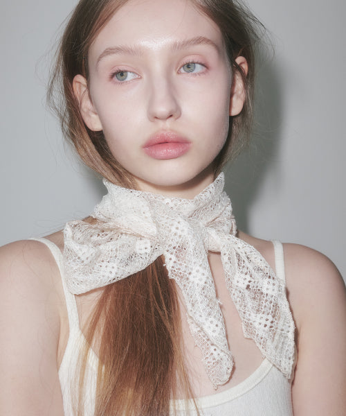 LACE SORPHETTE SCARF, CREAM