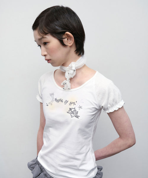 TYPESERVICE Lucky Puff Sleeve Top [White] - Size & Review | Musinsa