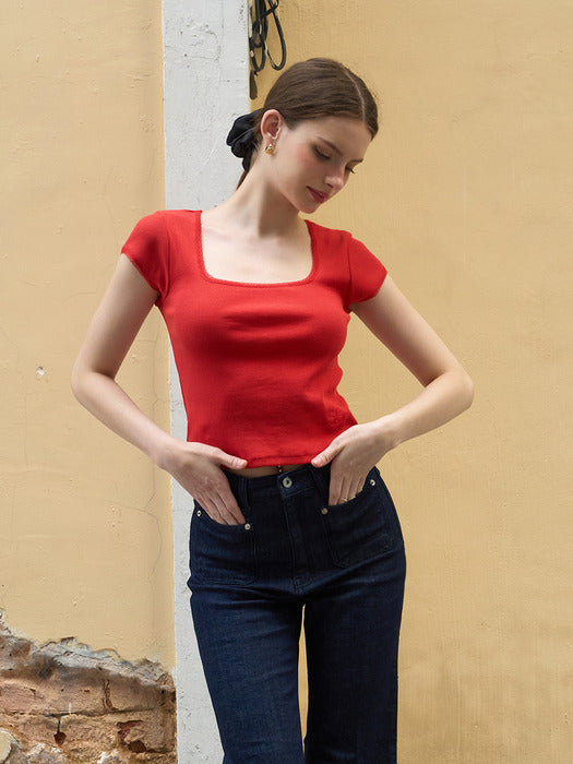 MAGNOLIA Lace Top_RED