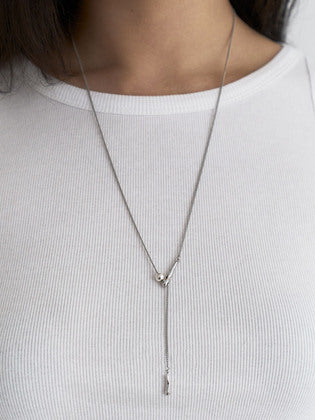 Deep Drop Necklace Silver