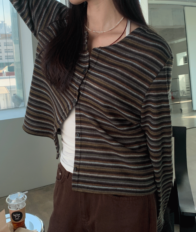 Dalde Enke Stripe Cardigan (Bohemian, Ethnic, Summer Recreation Cardigan)