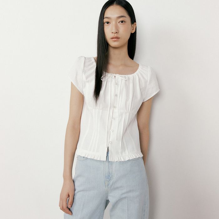 [Aloha wearing] [10th] LUCY COTTON BLOUSE_2 COLOR
