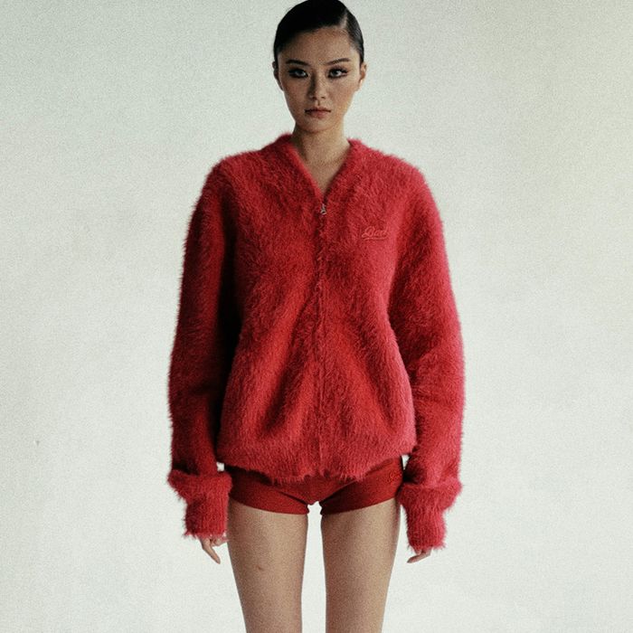 [w-jkt24-039] BS Mohair Zip-Up Jacket - Red