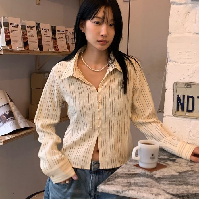 [수빈PICK]Fiction Line Blouse-Ivory