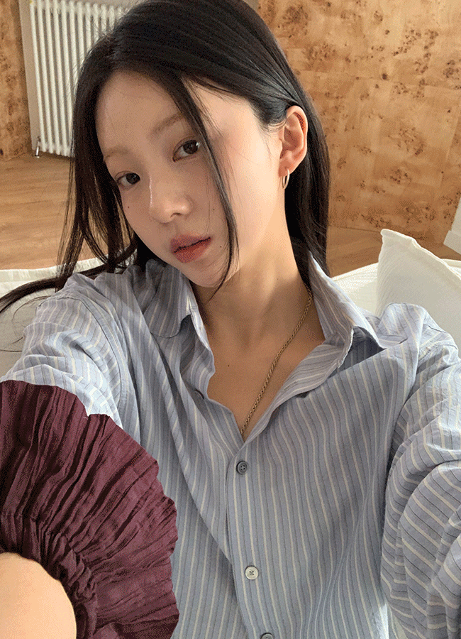 U-NIE [Recommended] Ron Stripe Shirt (2 colors)