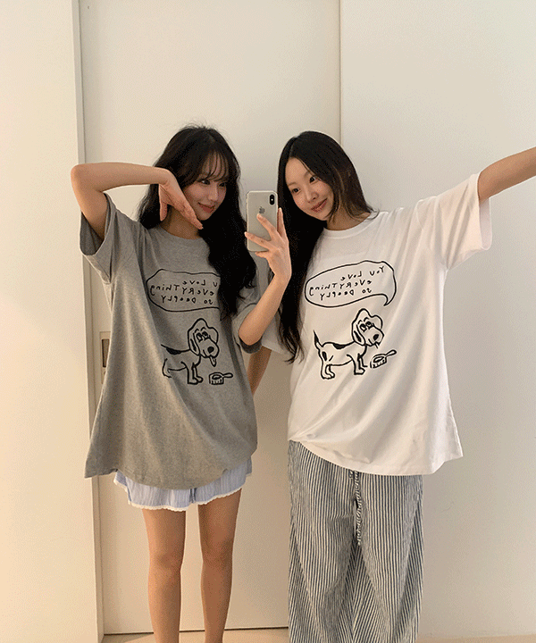 More Round Molyz Oversized Fit Printed Short Sleeve T-Shirt - 2 colors