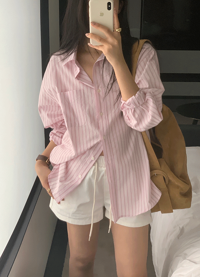 유이니 Flora stripe shirt (2color)