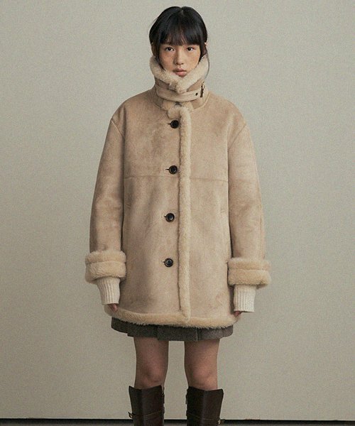 beige suede mustang coat