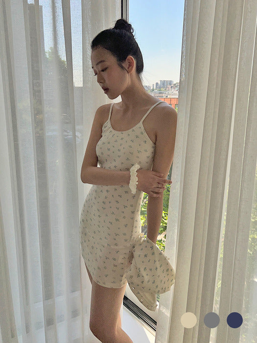 D. BASIC COTTON FLOWER MINI DRESS - 3 COLOR