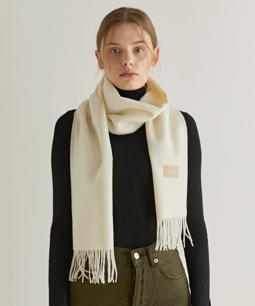 wool color scarf (M007_ivory)