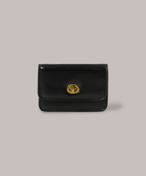 Flat Gold Wallet - Black