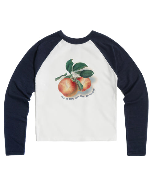 Real Pitch Raglan Long Sleeve Tee (Cream & Navy)