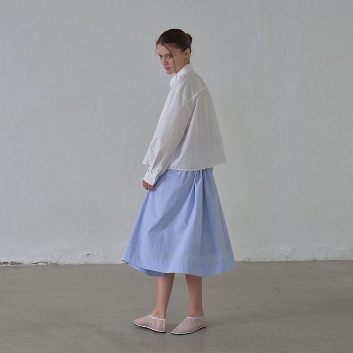 Strap Flared Skirt_Sky