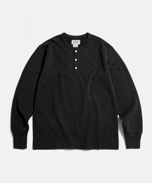 Vintage Long Sleeve Henley Shirt Black