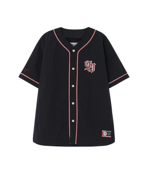 [LG Twins] Appliqu챕 Baseball Uniform Shirt_Black