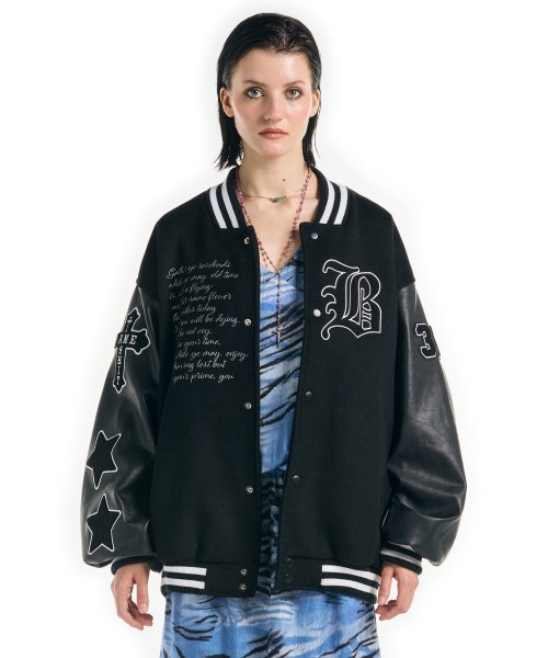 90s Vintage Baseball Jacket Black