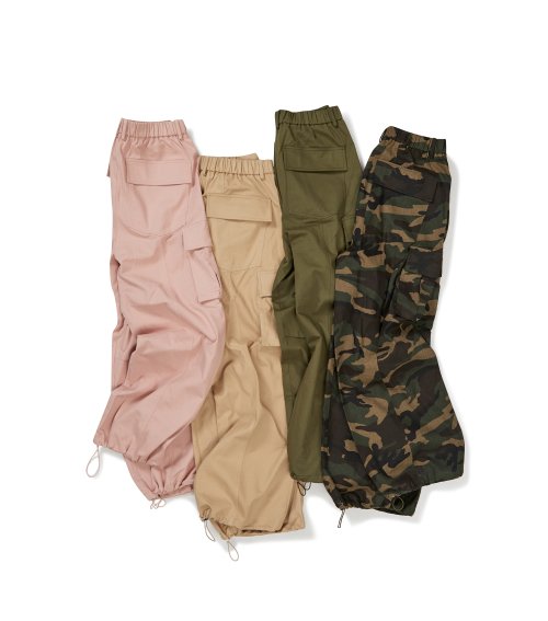 [4-Color] Maxi Wide Cotton Cargo Pants B23FB02