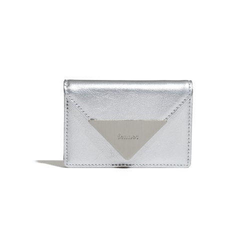 Crinkle Triangle Accordion Pocket - Silver
