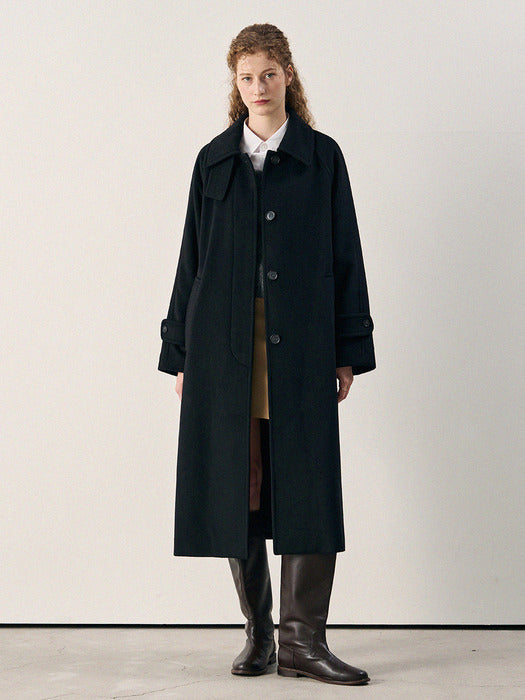 Soft Cashmere Single Balmacaan Coat [5 Colors]