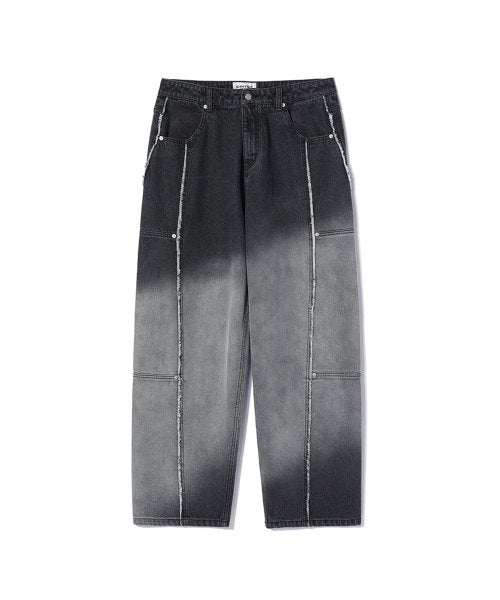 Divided Raw Edge Denim Pants Black