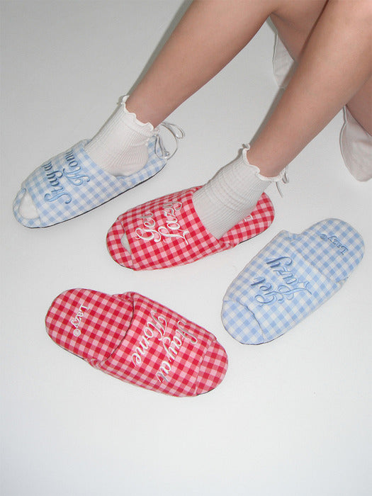 Dorothy Gingham Check Room Shoes (4color)