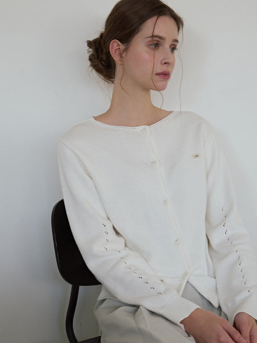 skashi button cardigan-ivory