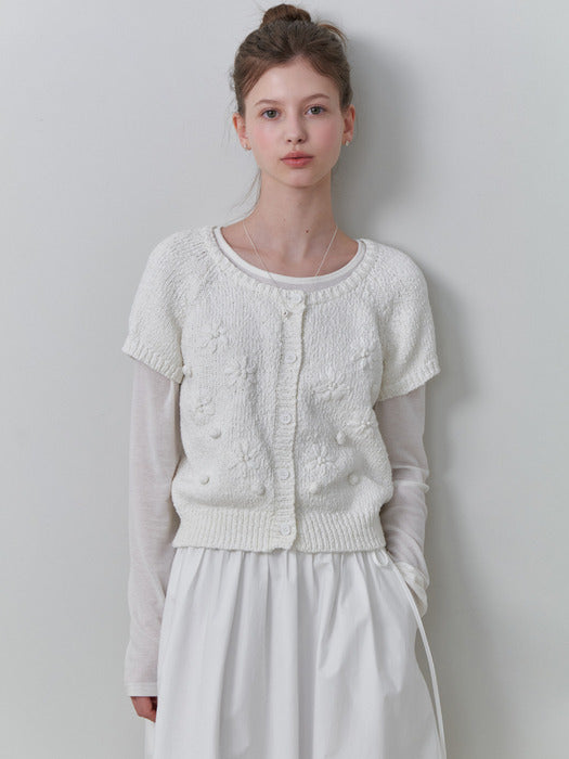 Suzan half cardigan (white)