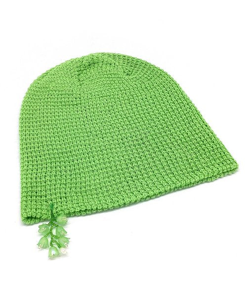 Drop Flower Beads Beanie [Green]