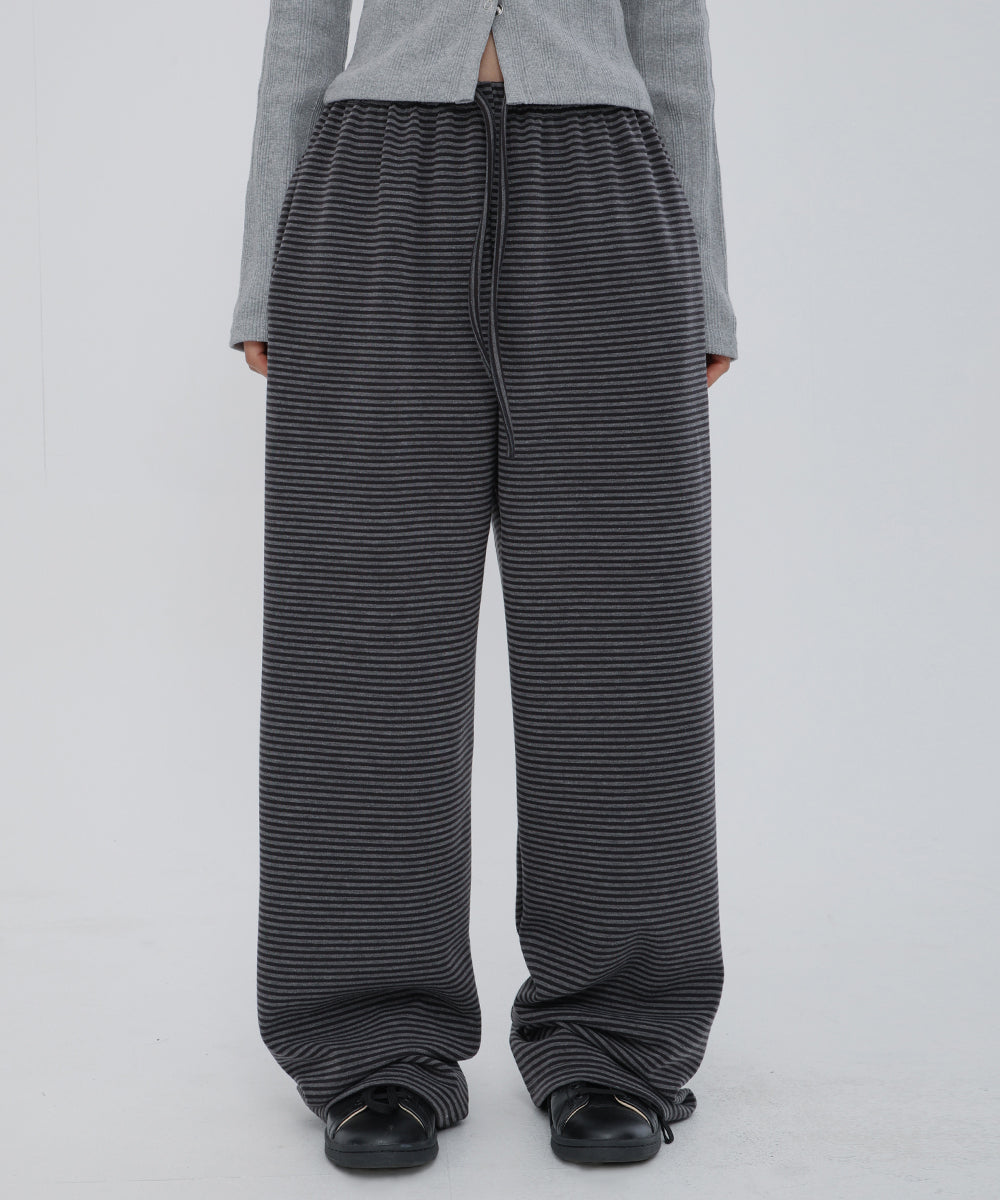 Cheeks Regular Stripe Pants Black