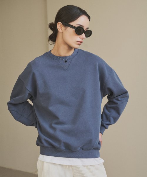 SITP5135 Loose Fit Pigment Sweatshirt_Navy