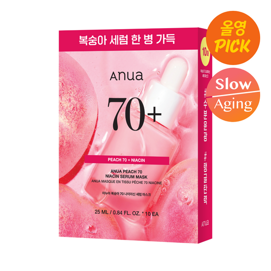 [October Ollyoung Pick] Anua Peach 70 Niacinamide Serum Mask 10 Sheets