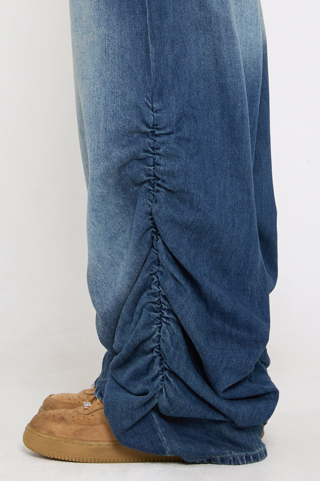Berck Seoul Shirring Washing Blue Jeans