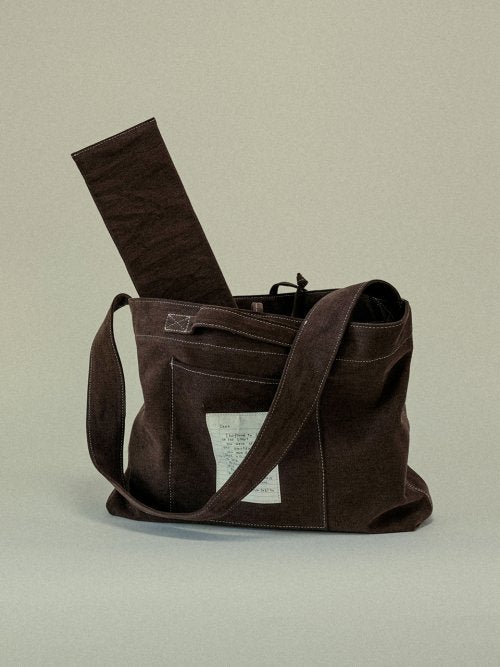 Vintage Canvas Crossbody Bag-Brown