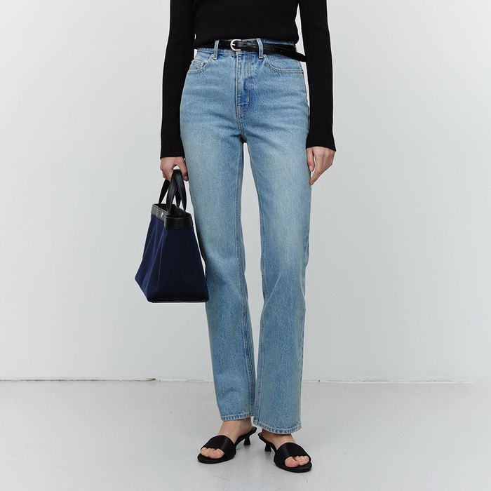 ESSENTIAL SEMI BOOT-CUT JEANS LIGHT BLUE_UDPA5A206B1