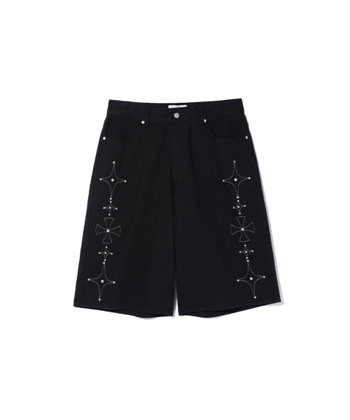 Gothic Twill Bermuda Pants Black