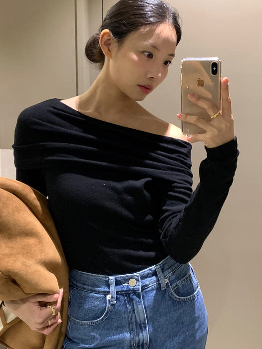 Luna off shoulder top - Black