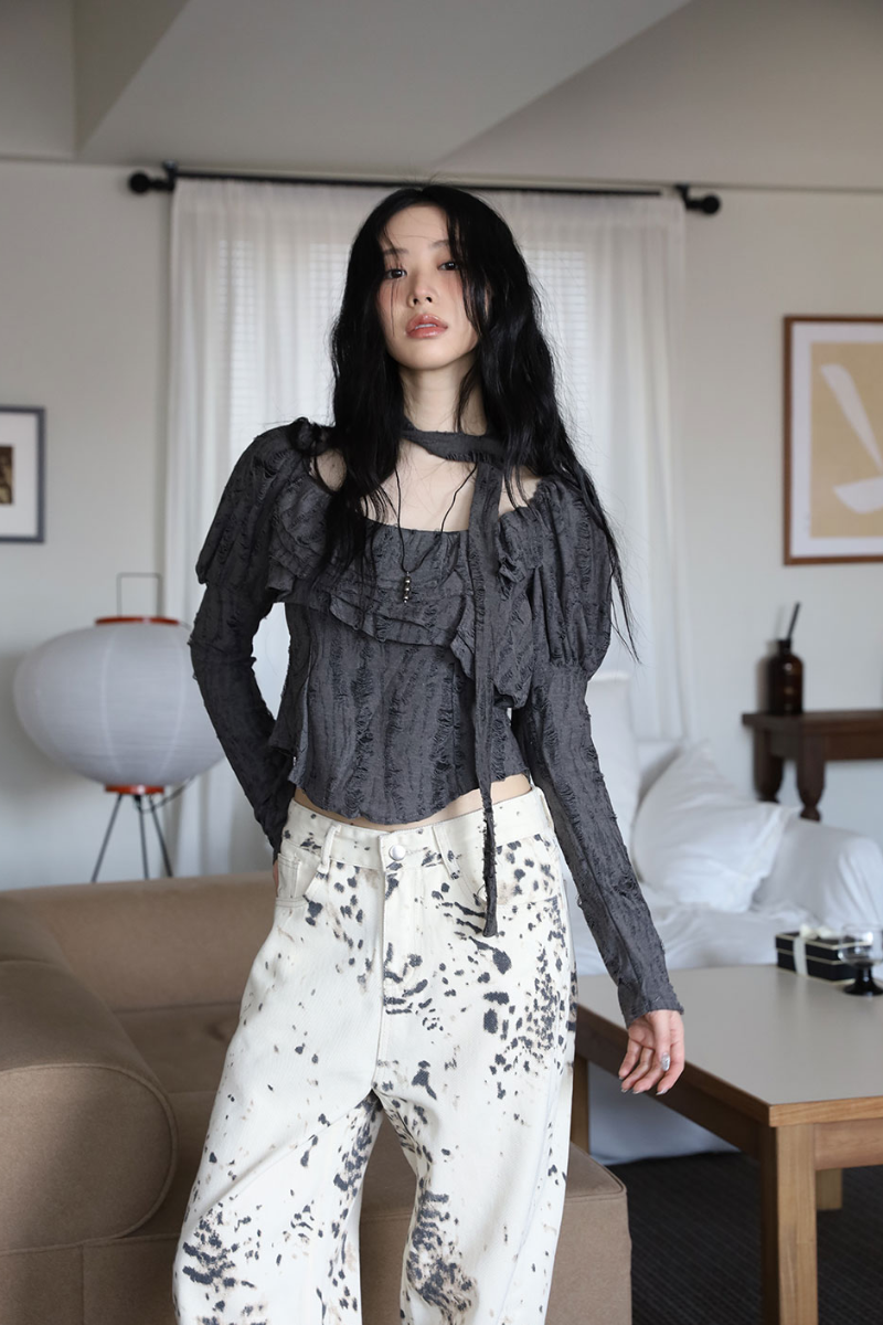 Color in ID Ruby Damage Mugler Blouse