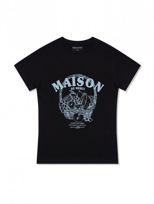 レディース フルーツ スパン シングル ジャージ 半袖 Tシャツ ブラック ブルー (FCD2TS512W)