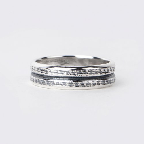 Denim Texture Silver Ring -1
