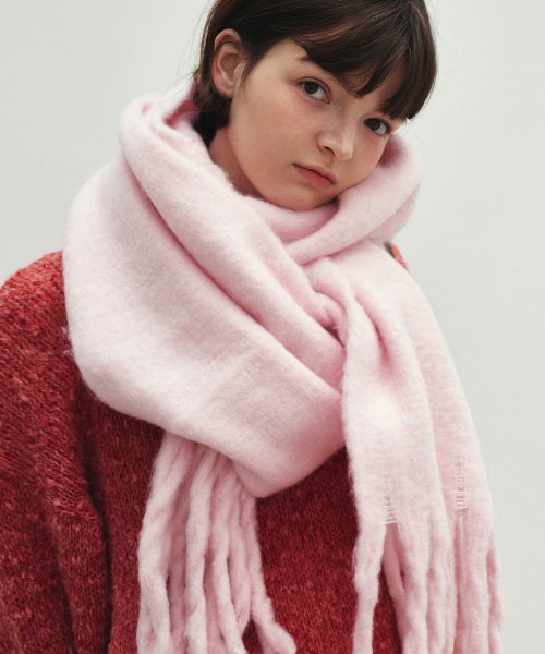 First Label Bold Muffler_Pink