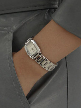 Women's bracelet-type metal wristwatch, Brit Silver