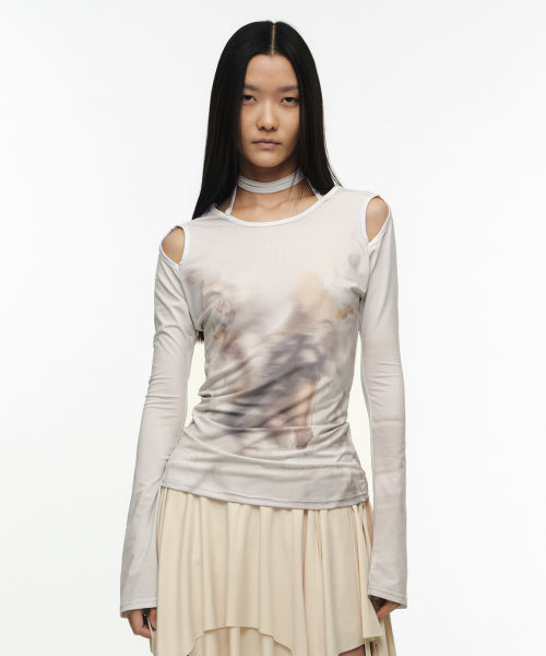 NACHE CUT-OUT SLIM FIT LONG SLEEVE CREAM - Size & Review | Musinsa