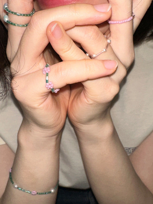 Blooming Series Beads Ring 4-Set