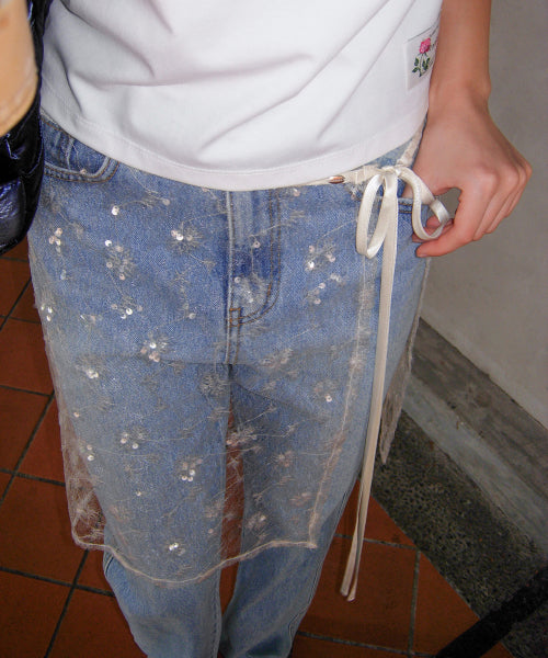 Starry Wrap Skirt_Cream