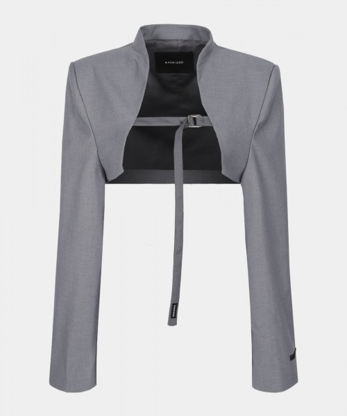 Twill Suit Bolero - Charcoal