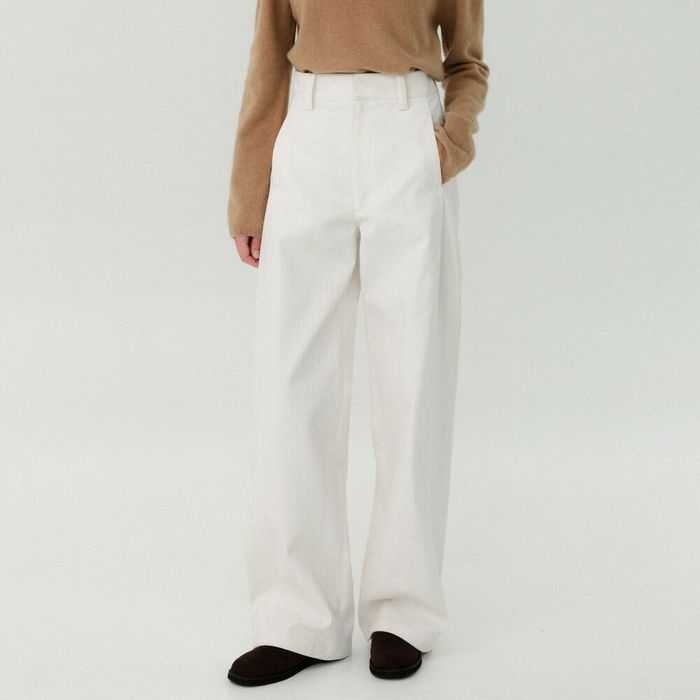 [3rd reorder] Velvet Curved Pants_White