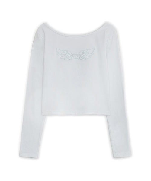 HUG YOUR SKIN Angel Wing Top (White) - Size & Review | Musinsa