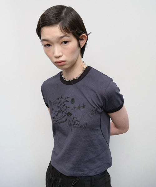 Glittered CareFree Top [Charcoal]